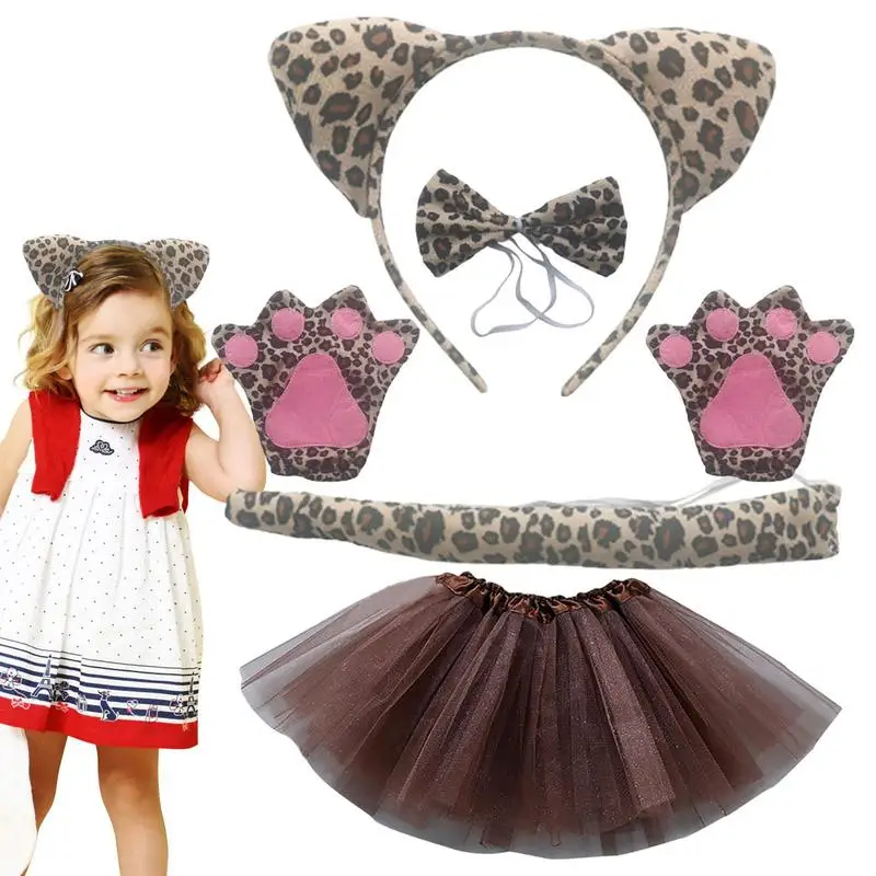 5 Piece 3D Animal Costume Set Leopard Ears Hairband Set With Bar Ear Headband Nose Tail Bow Tie For 3-14 Year Olds Role Play
5 Piece 3D Animal Costume Set Leopard Ears Hairband Set With Bar Ear Headband Nose Tail Bow Tie For 3-14 Year Olds Role Play
