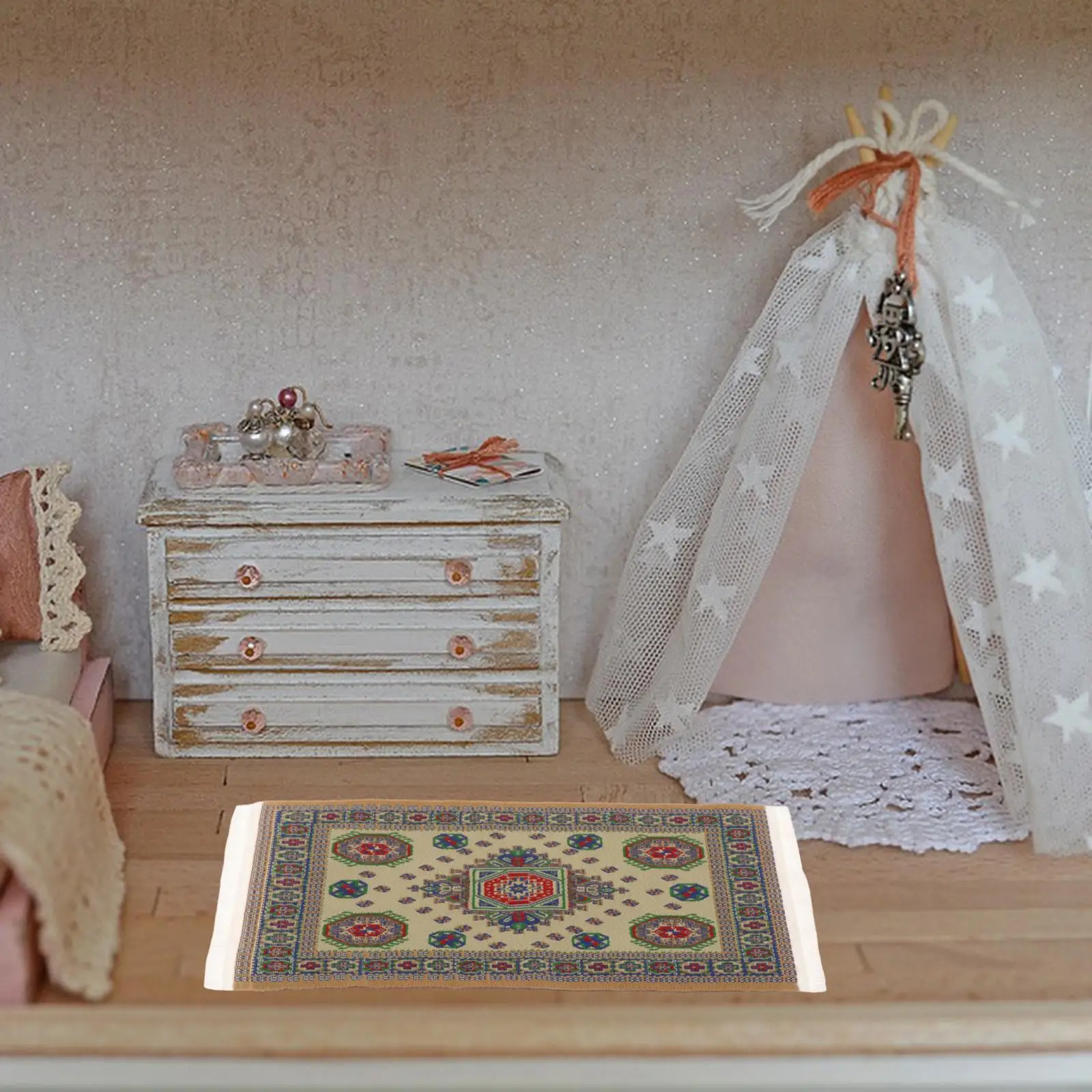 1/12 Dollhouse Embroidery Miniature Carpet Furniture Handmade Decoration Toy Vintage Carpeting Decor Welcome Mat Floor Coverings
1/12 Dollhouse Embroidery Miniature Carpet Furniture Handmade Decoration Toy Vintage Carpeting Decor Welcome Mat Floor Coverings