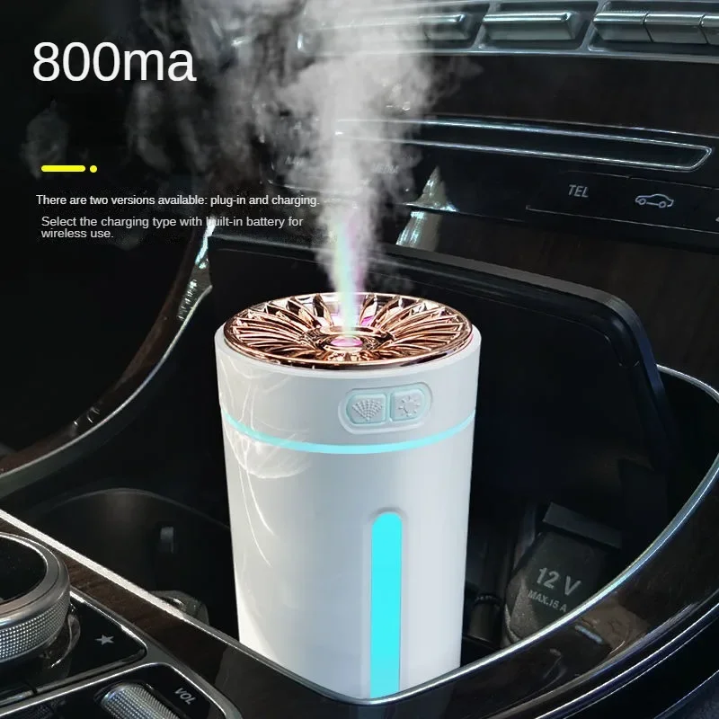 

Wireless Car Air Humidifier Portable 300ML USB Plug-in Small Silent Humidifier Air Freshener for home With LED Colorful Lights