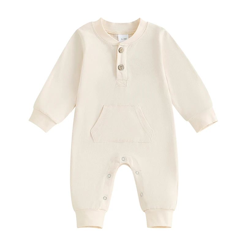 Baby Boy Cute Romper Solid Color Long Sleeve Jumpsuit Pants with Pocket for Infant Toddler Fall Outfit
Baby Boy Cute Romper Solid Color Long Sleeve Jumpsuit Pants with Pocket for Infant Toddler Fall Outfit