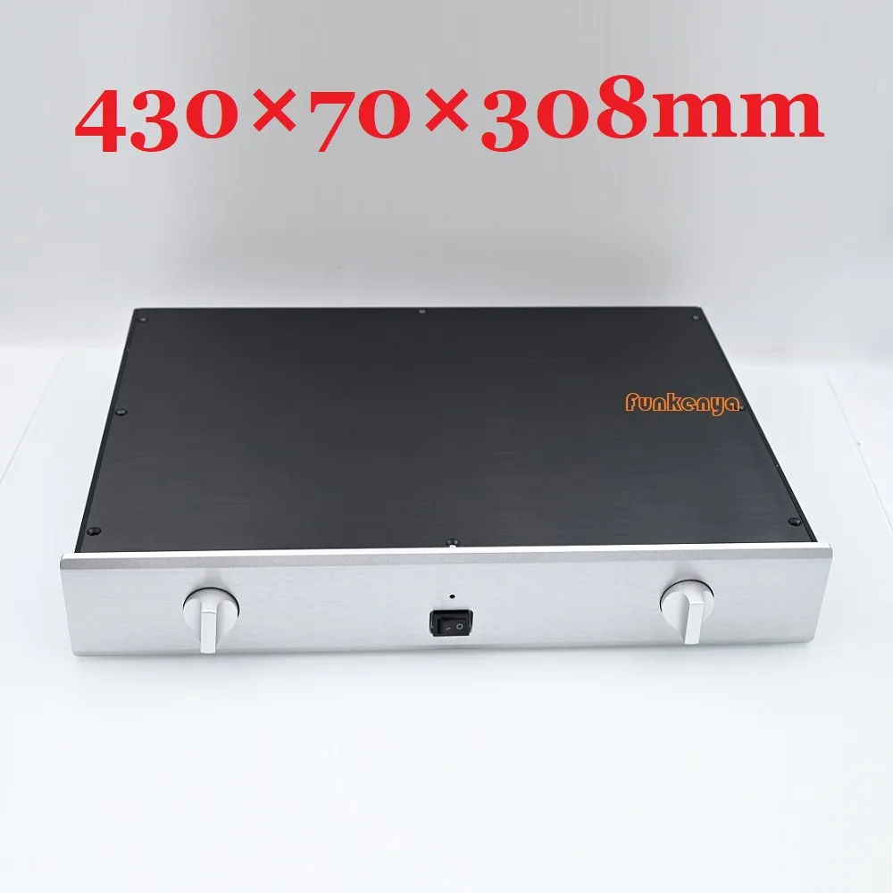 

430x70x308 DIY Audio Hi End Power Amplifier Chassis 4 Channel Brushed Aluminum PSU Headphone AMP Shell DAC Decoder Case 2 Ways