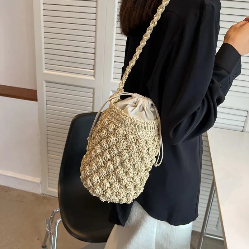 Handmade Drawstring Bucket Crossbody Bag 2 S64d6844018ad496b934c4ec38de850bdM