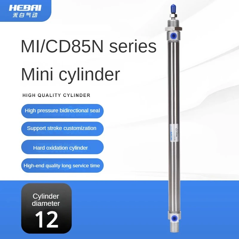 HEBAI Small Stainless Steel Mini Cylinder MI12 CD85N12 pneumatic cylinder MI/CD85N Bore 10 12 16 20 25mm Stroke 5-300mm
HEBAI Small Stainless Steel Mini Cylinder MI12 CD85N12 pneumatic cylinder MI/CD85N Bore 10 12 16 20 25mm Stroke 5-300mm