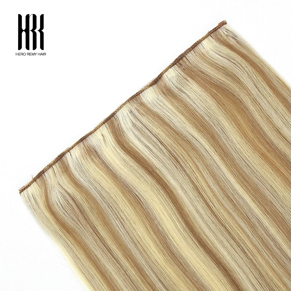 Halo Hair Extensions Hidden Wire Clip In Hair Invisible Fish Line Elastic Thread Human Hair Extensions Highlights 16-22 Inch 3 S64db0f39774940509cd43931235d267bq