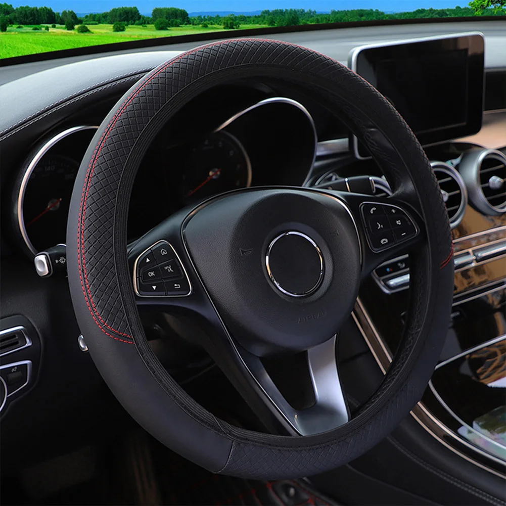 1set Wear-resistant Leather Car Steering Wheel Cover Universal Interior Accessories Leather Anti-Slip 15inch Steer Wheel Cover
1set Wear-resistant Leather Car Steering Wheel Cover Universal Interior Accessories Leather Anti-Slip 15inch Steer Wheel Cover