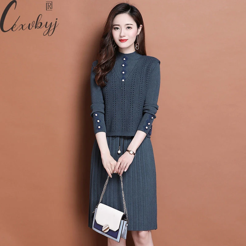 Autumn Winter Dress 2 Peice Set Women Knitwear Sleeveless Vest +Long Sleeve A-Line Dress Suits 2023 Vintage Oversized Tracksuits
Autumn Winter Dress 2 Peice Set Women Knitwear Sleeveless Vest +Long Sleeve A-Line Dress Suits 2023 Vintage Oversized Tracksuits