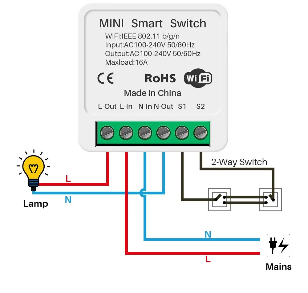 16A Wifi Switch Mini Smart 2-Way DIY Switches Circuit Breaker Timer Module Support Alexa Google Home Alice SmartThings 6 Mallzona S64de295978b044ca8ae3a9ecf1bf930eD 16A Wifi Switch Mini Smart 2-Way DIY Switches Circuit Breaker Timer Module Support Alexa Google Home Alice SmartThings Mallzona