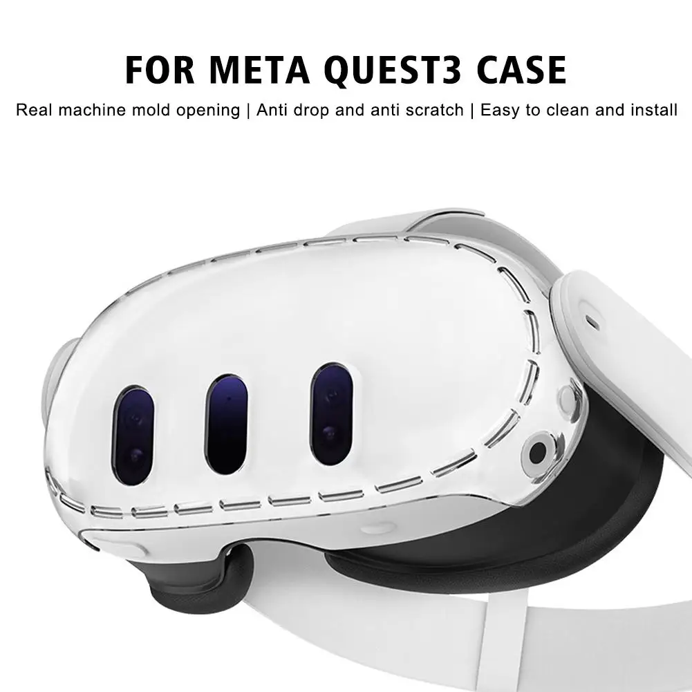 

Прозрачный чехол из ТПУ для Oculus Meta Quest 3, защитный чехол с полным покрытием, противоударный корпус для мета-Квесты 3 VR, аксессуары для шлема H7W3
