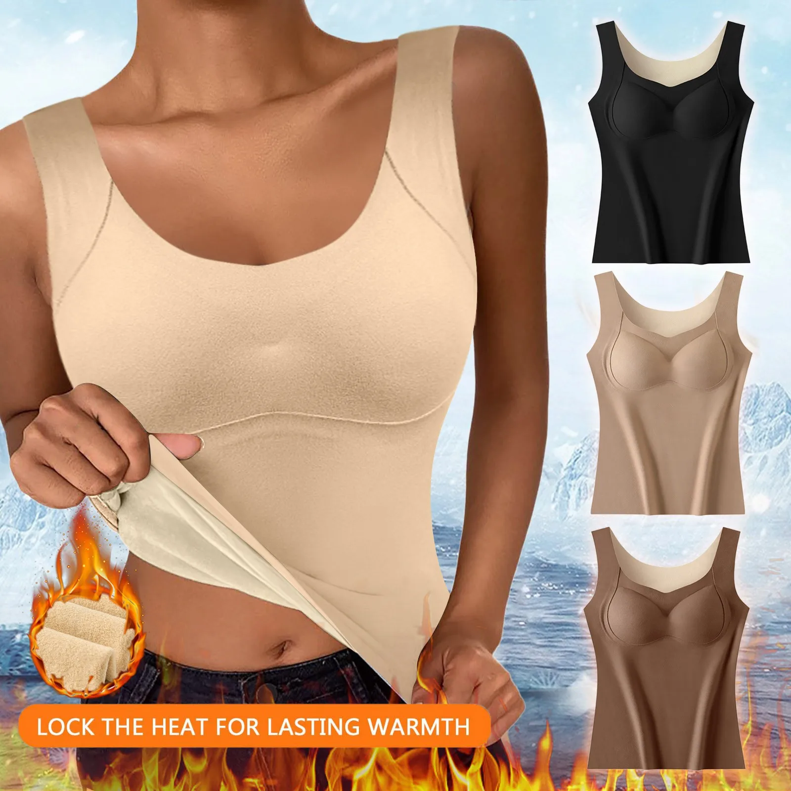 

Thermal Underwear Tank Tops Lined Base Layer Cold Weather Winter Thermal Shirts Long Thermal Undershirts