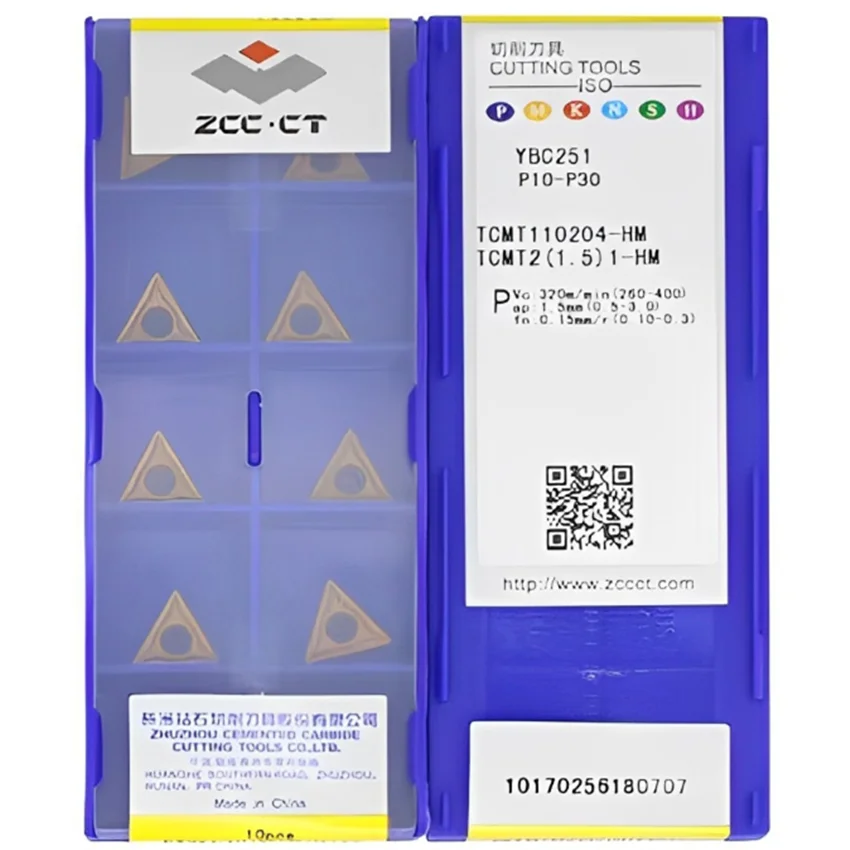 

ZCC.CT TCMT110204-HM YBC251/TCMT110208-HM YBC251/TCMT110204-HM YBC252/TCMT110208-HM YBC252, карбидные вставки с ЧПУ, 10 шт./коробка