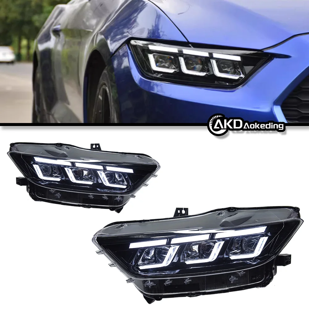 

Auto Parts For Ford Mustang Headlights 2015-2017 Upgrade Styling LED Daytime Lights Dual Projector DRL Car Accesorios Modified