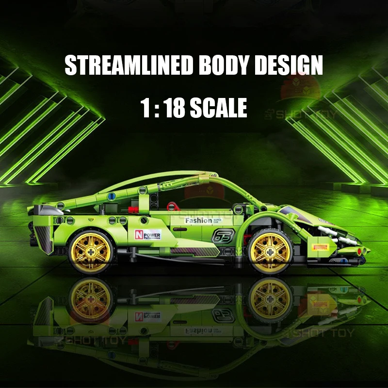 SHOT Racing Lambo Car Model Building Blocks Cyberpunk DIY 1:18 Scale Sports Car Bricks Children Construction Toys Gift for Kids
SHOT Racing Lambo Car Model Building Blocks Cyberpunk DIY 1:18 Scale Sports Car Bricks Children Construction Toys Gift for Kids