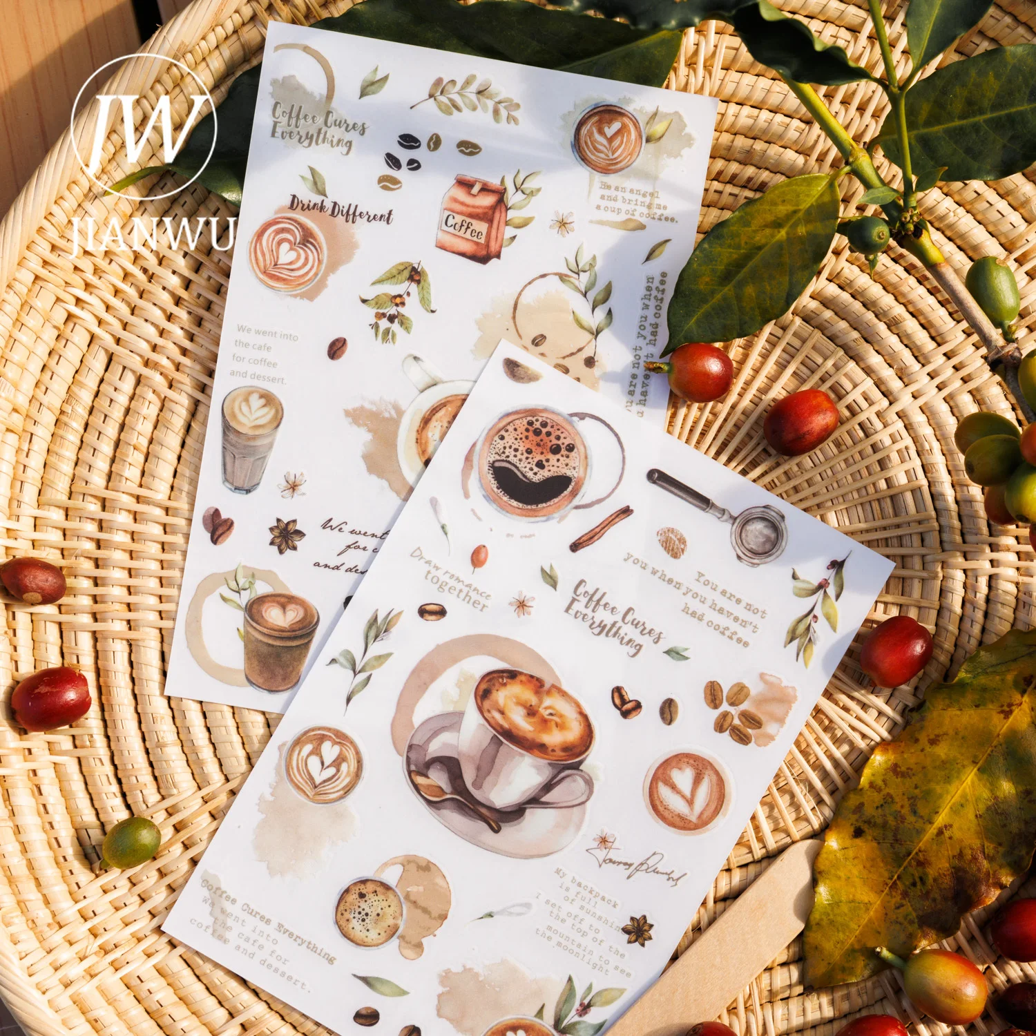JIANWU 2 Sheets Hazy Coffee Fragrance Dream Series Vintage Material Transfer Sticker Creative DIY Journal Collage Stationery
JIANWU 2 Sheets Hazy Coffee Fragrance Dream Series Vintage Material Transfer Sticker Creative DIY Journal Collage Stationery