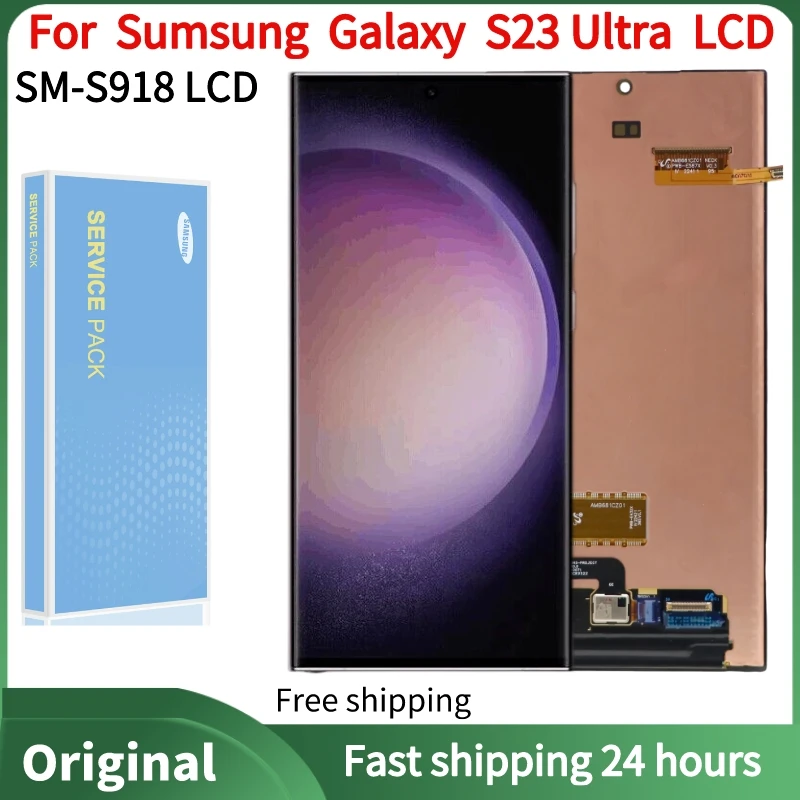 

100% Original AMOLED Touch Screen Digitizer for SamsungGalaxy S23 Ultra 5G LCD, S918, S918B, S918U , Display with Defects