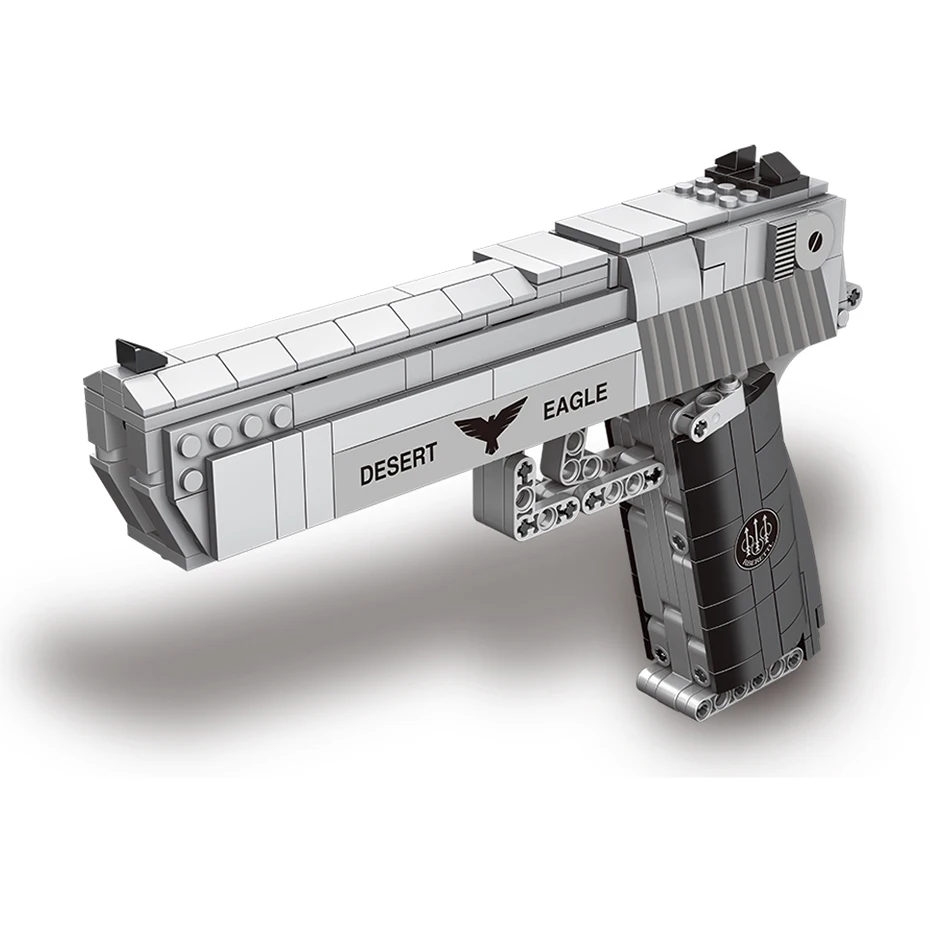 Technical Series Gun Handgun Pistol Can Fire Bullets Set Desert Eagle Assembly DIY Model Building Blocks Toys For Kids Boys Gift |