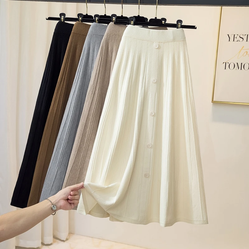 Solid Knitted Halfbody Skirt for Women 2023 Autumn/Winter New High Waist Versatile Korean Version Gentle Style Mid length Woolen
Solid Knitted Halfbody Skirt for Women 2023 Autumn/Winter New High Waist Versatile Korean Version Gentle Style Mid length Woolen