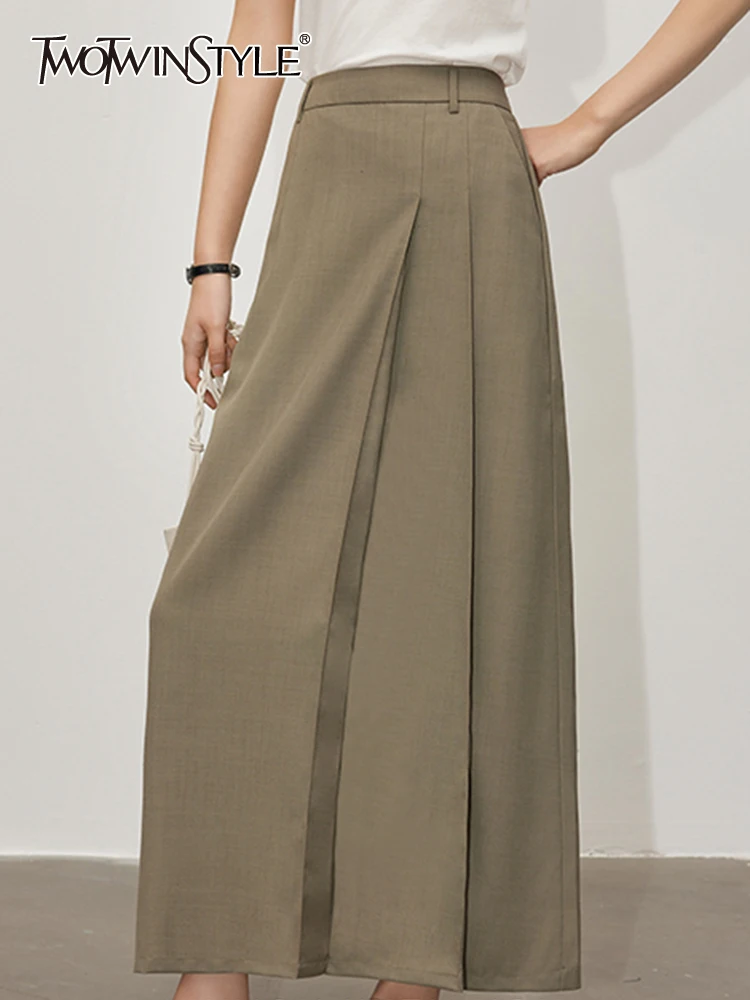 TWOTWINSTYLE Solid Casual A Line Skirts For Women High Waist Split Patchwork Folds Minimalist Temperament Skirt Female Fashion
TWOTWINSTYLE Solid Casual A Line Skirts For Women High Waist Split Patchwork Folds Minimalist Temperament Skirt Female Fashion