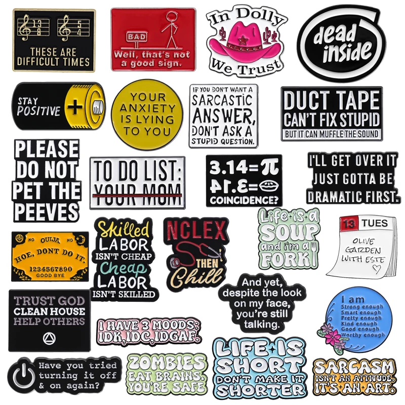25 Styles Geometric Humorous Phrase Enamel Pin Creative Punk Gothic Lapel Badge Backpack Clothes Decorative Jewelry Accessories
25 Styles Geometric Humorous Phrase Enamel Pin Creative Punk Gothic Lapel Badge Backpack Clothes Decorative Jewelry Accessories