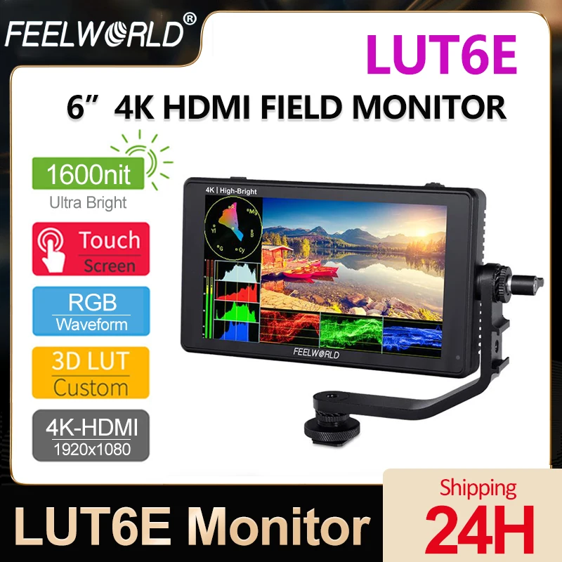 Монитор сенсорного экрана FEELWORLD LUT6E 1600NIT 4K, 3D LUT HD1920x1080 IPS, полевой монитор камеры с функцией волны и векторным прицелом
Монитор сенсорного экрана FEELWORLD LUT6E 1600NIT 4K, 3D LUT HD1920x1080 IPS, полевой монитор камеры с функцией волны и векторным прицелом