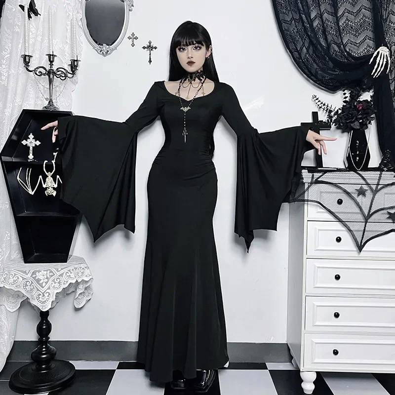 Gothic Black Witch Cosplay Costume Adult Women Lolita Sexy Dress Dolman Sleeve Fishtail Skirt Halloween Carnival Outfits
Gothic Black Witch Cosplay Costume Adult Women Lolita Sexy Dress Dolman Sleeve Fishtail Skirt Halloween Carnival Outfits