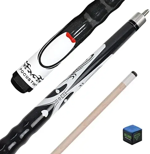 

POCUSTIK Pool Cue Stick 58 Inch Ergonomic Design, 2-Piece Canadian Maple Billiard Cue Sticks 18/19/20/21 Oz, Commercial/House Po