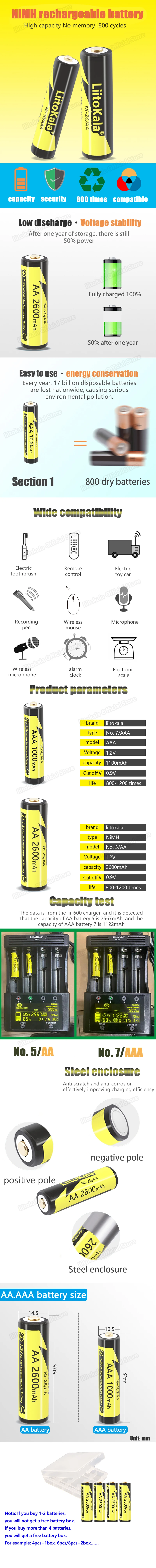 1-16PCS, Ni-26/AA, 1.2V, AA, 2600mAh, Ni-MH Rechargeable Battery for Temperature Gun Remote Control Mouse Toy batteries 3 Mallzona S64f47b08960145ac9c1c452b45f29ff11 1-16PCS, Ni-26/AA, 1.2V, AA, 2600mAh, Ni-MH Rechargeable Battery for Temperature Gun Remote Control Mouse Toy batteries Mallzona