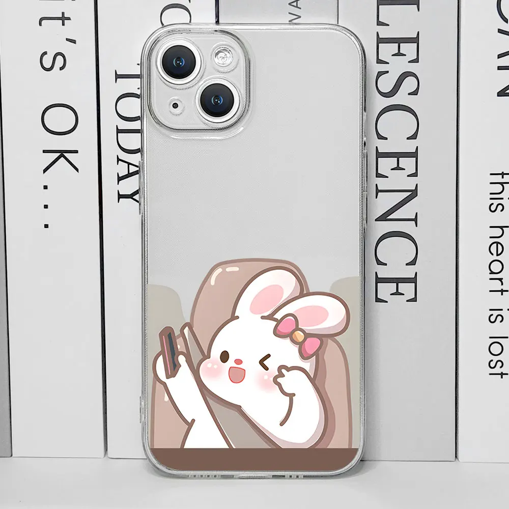 Funny Bunny Bear Lovers Couple Phone Case for IPhone 16 15 14 13 12 11 Pro Mini X XS MAX 7 8Plus Soft Paired Cover for IPhone 11 Funny Bunny Bear Lovers Couple Phone Case for IPhone 16 15 14 13 12 11 Pro Mini X XS MAX 7 8Plus Soft Paired Cover for IPhone 11