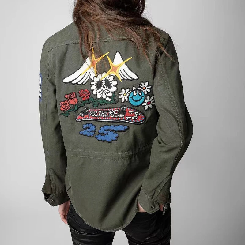 Zadig Fashion Jacket Women Chic Flower Embroidery Jackets Skeleton Streetwear Female Military Green Cardigan Winter Warm Outwear
Zadig Fashion Jacket Women Chic Flower Embroidery Jackets Skeleton Streetwear Female Military Green Cardigan Winter Warm Outwear