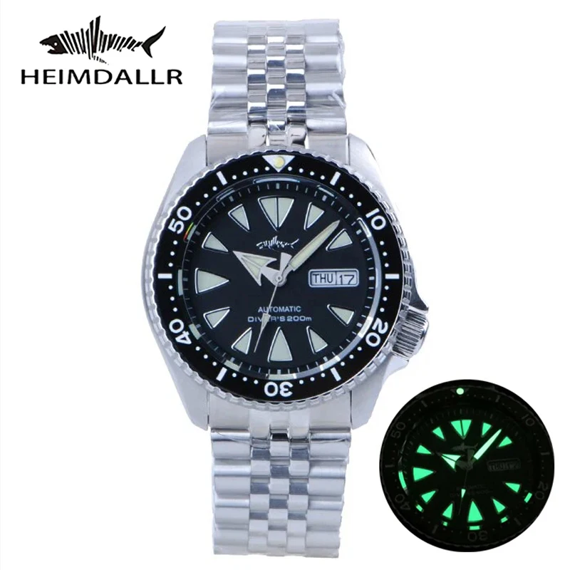 

Мужские часы для дайвинга Heimdallr Sharkey 20ATM NH36, механические часы с автоматическим механизмом, сапфировым стеклом, светящимся циферблатом, ремешком из нержавеющей стали