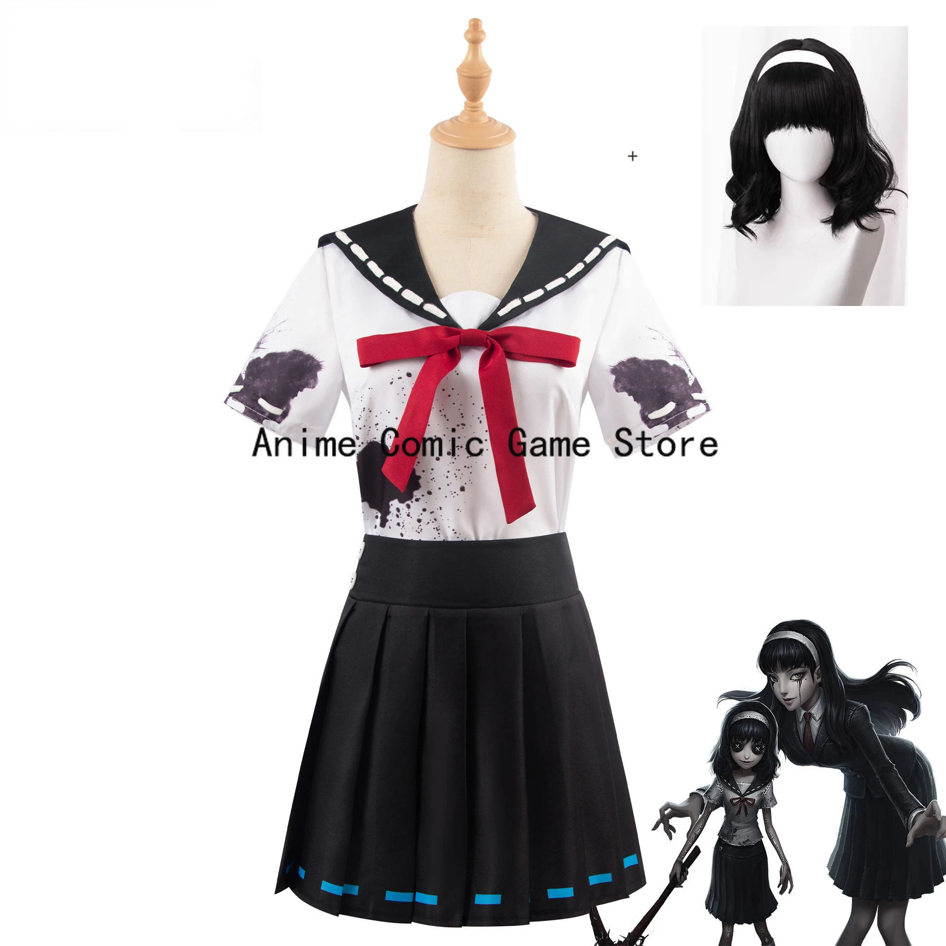 В наличии, искусственный костюм для косплея, V kwake ami Tomie, парик, Аниме игра Jk, школьная униформа, Хэллоуин, женская униформа