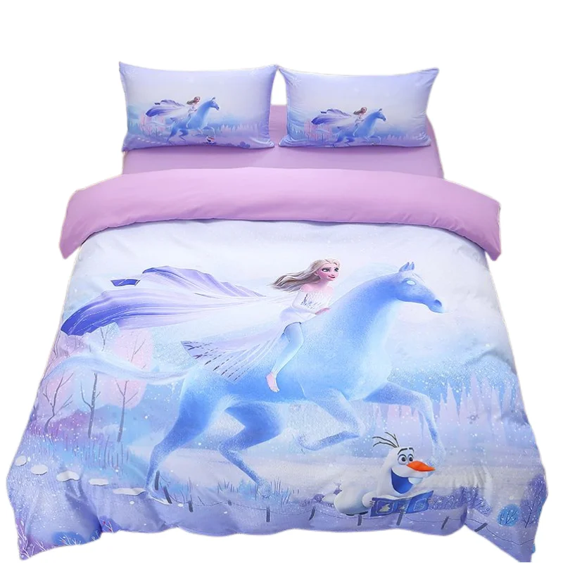 

Frozen Anime Children Cute Four-piece Cartoon Aisha Princess Student Dormitory High-value Sheets and Quilt Cover Three-piece Set