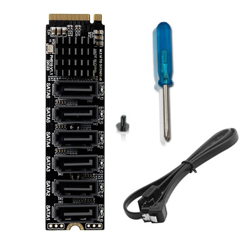 M.2 MKEY PCI-E Riser Card M.2 NVME to SATA3.0 PCIE to SATA 6Gpbsx6-Port Expansion Card ASM1166 Support PM Function
M.2 MKEY PCI-E Riser Card M.2 NVME to SATA3.0 PCIE to SATA 6Gpbsx6-Port Expansion Card ASM1166 Support PM Function