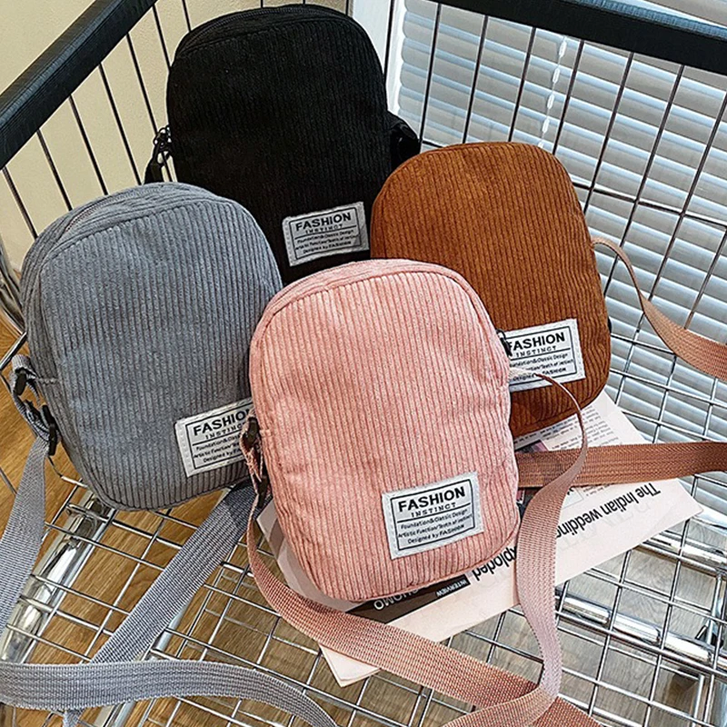 

Fashion Casual Women Corduroy Crossbody Messenger Bag Small Shoulder Bags Ladies Handbag for Shopping Purse Phone Bags Gifts