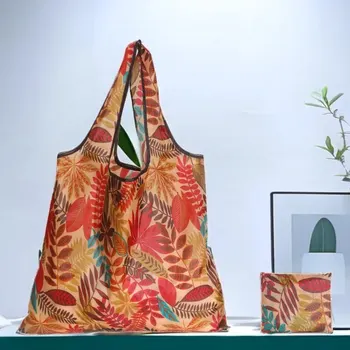 패션 인쇄 접이식 친환경 쇼핑백, 재사용 가능한 슈퍼마켓 쇼핑백, 대용량 핸드백, 휴대용 가방 상품 이미지