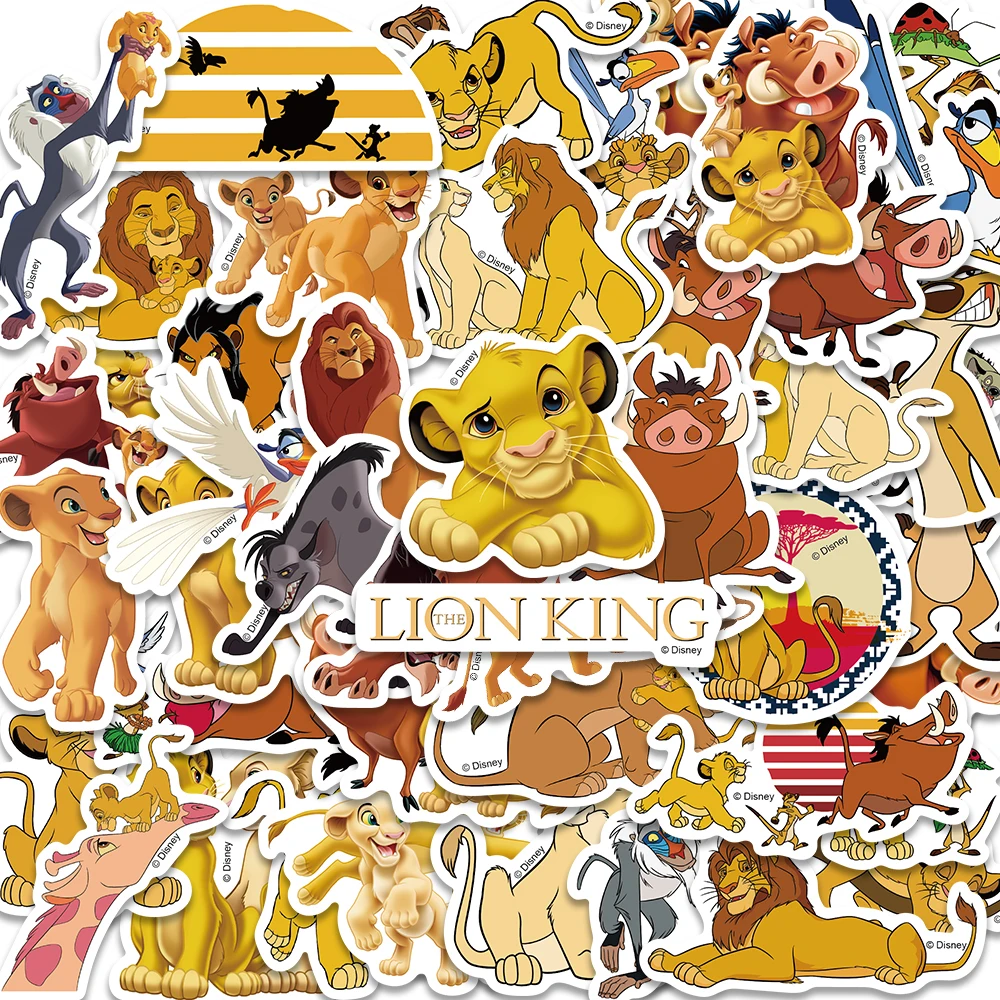 

10/50PCS Disney The Lion King Cute Cartoon Movie Stickers Aesthetic Laptop Skateboard Phone Car Anime Simba Sticker Kids Gift