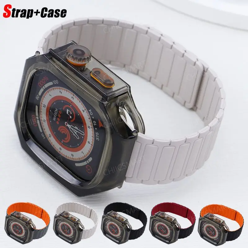 Магнитный ремешок + телефон для Apple Watch Band Ultra 2 49 мм с защитным чехлом для ПК, аксессуары для спортивных браслетов IWatch Series Ultra
Магнитный ремешок + телефон для Apple Watch Band Ultra 2 49 мм с защитным чехлом для ПК, аксессуары для спортивных браслетов IWatch Series Ultra