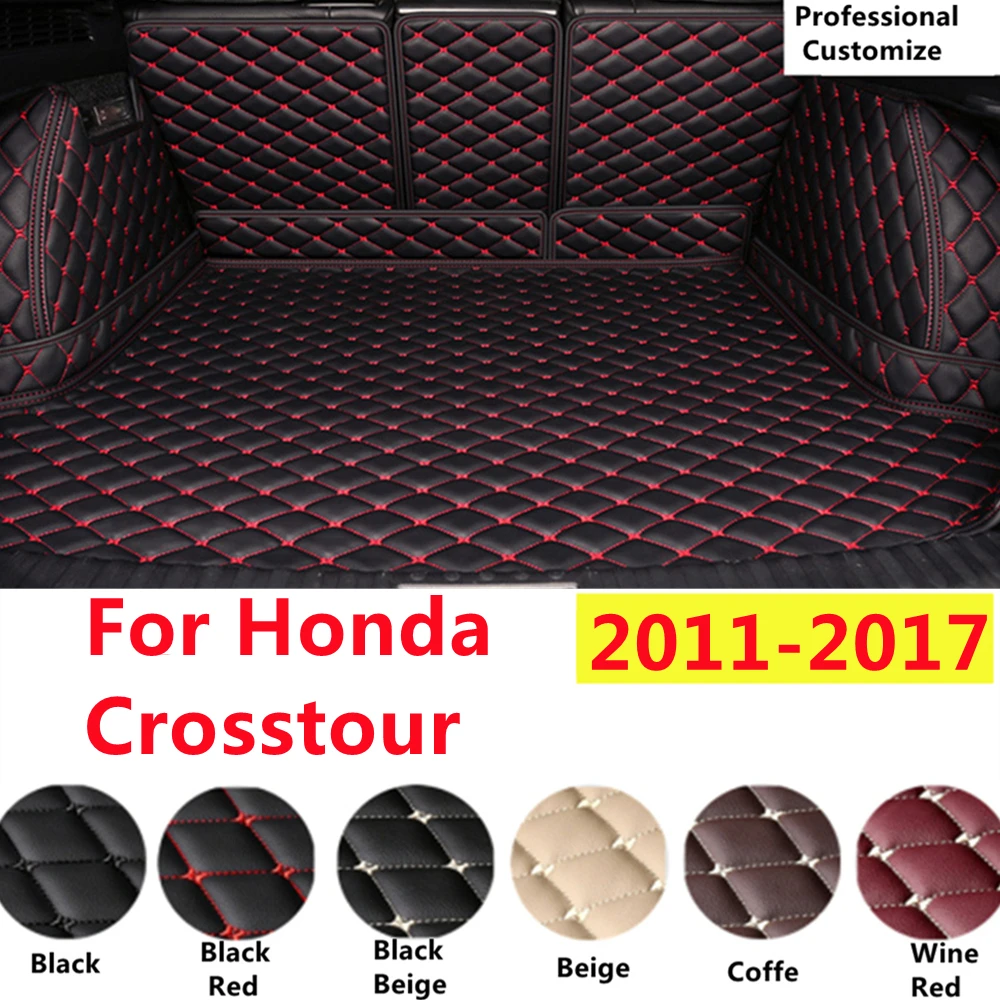 

SJ Custom Full Set Fit For Honda Crosstour 2017 2016-2011 Auto Fittings Waterproof Car Trunk Mat Tail Boot Tray Liner Rear Cargo