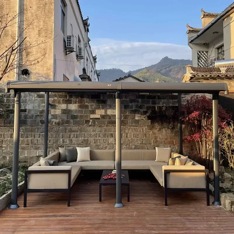 Custom gazebo outdoor courtyard villa aluminum alloy awning modern simple new Chinese style sun room garden open air
Custom gazebo outdoor courtyard villa aluminum alloy awning modern simple new Chinese style sun room garden open air