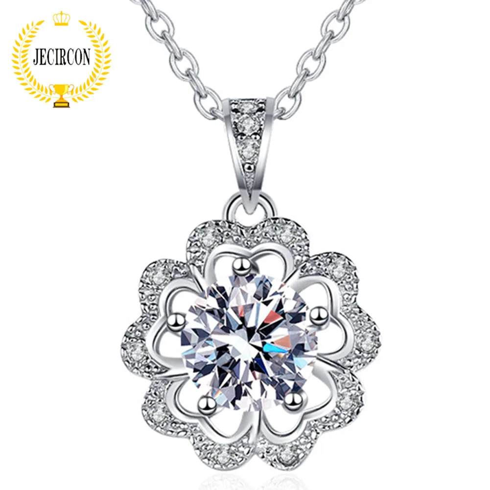 JECIRCON Chinese Style Original Silver Jewelry for Women 925 Sterling Silver 1 Carat Moissanite 5-petal Flower Pendant Necklace
JECIRCON Chinese Style Original Silver Jewelry for Women 925 Sterling Silver 1 Carat Moissanite 5-petal Flower Pendant Necklace