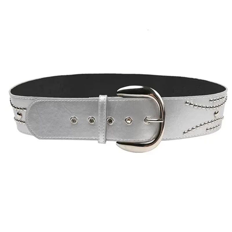 

F42F Cowgirl Waist Belts for Jeans Studded Belt for Punk Girls Street Impressive Cowgirl Stage Street Dance