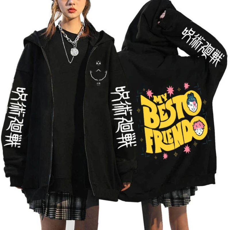 Jujutsu Kaisen Zip Up Hoodies Gojo Satoru Gothic Zippper Jackets Japanese Anime Y2k Sweatshirts Yuji Itadori Harajuku Streetwear
Jujutsu Kaisen Zip Up Hoodies Gojo Satoru Gothic Zippper Jackets Japanese Anime Y2k Sweatshirts Yuji Itadori Harajuku Streetwear