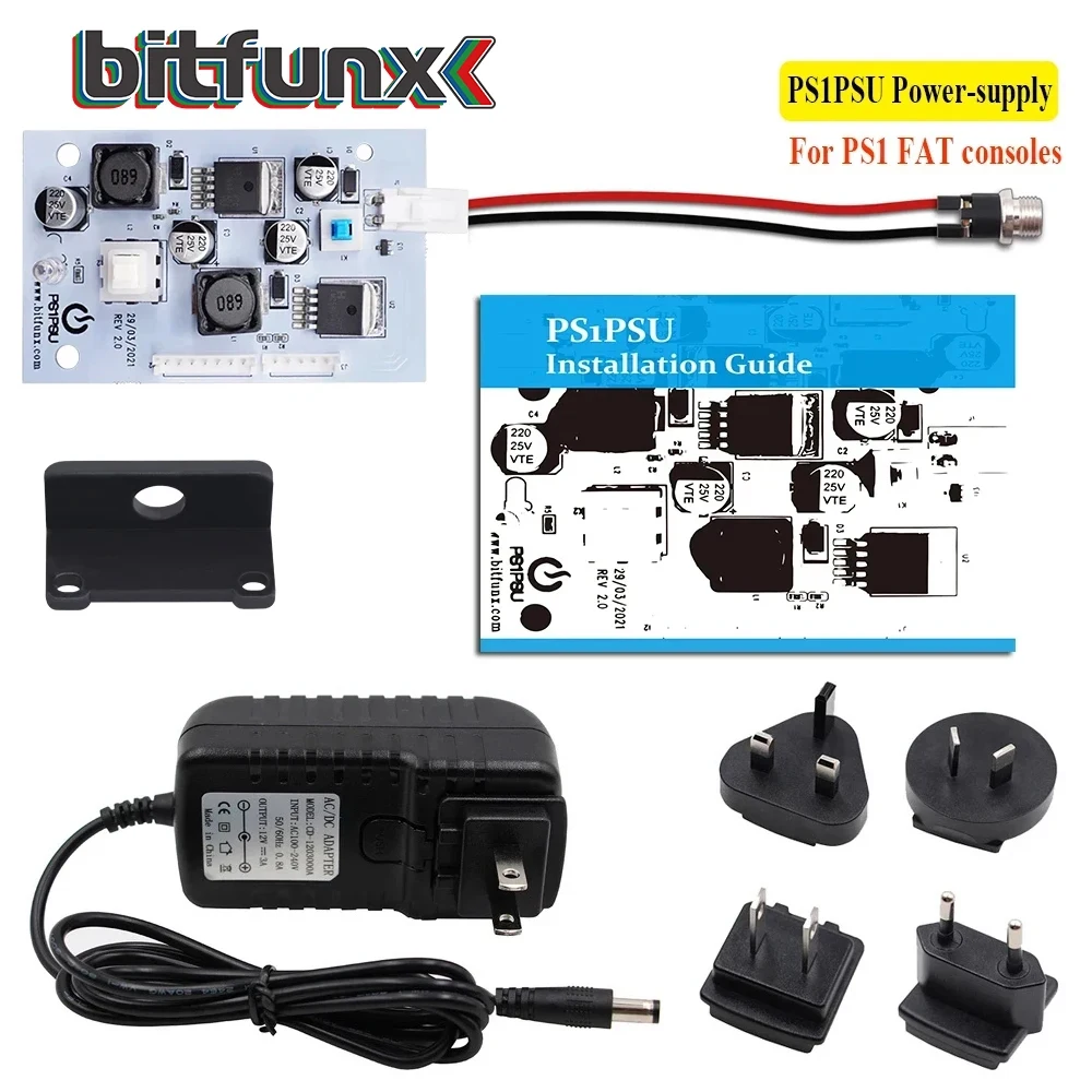 BitFunx PS1PSU V2.0 Power Supply Replacement 12V For PS1 Fat Consoles Retro Video Game Consoles
BitFunx PS1PSU V2.0 Power Supply Replacement 12V For PS1 Fat Consoles Retro Video Game Consoles