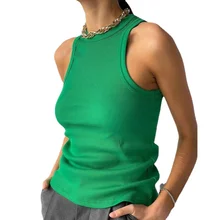 Short Sexy Knitted Top Women's Slim Ribbed Sleeveless O-Collar Basic Shirt Casual Sports Vest Shoulder Shoulder Women's Vest
Short Sexy Knitted Top Women's Slim Ribbed Sleeveless O-Collar Basic Shirt Casual Sports Vest Shoulder Shoulder Women's Vest