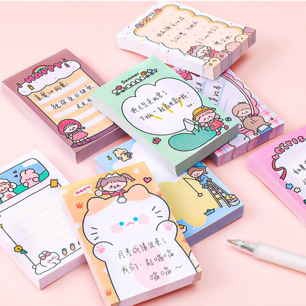 

80 Sheets To Do List Scrapbook Stationery Cartoon Girl Memo Pads Decorative Note Paper Notepad Paper Kawaii Message Notes