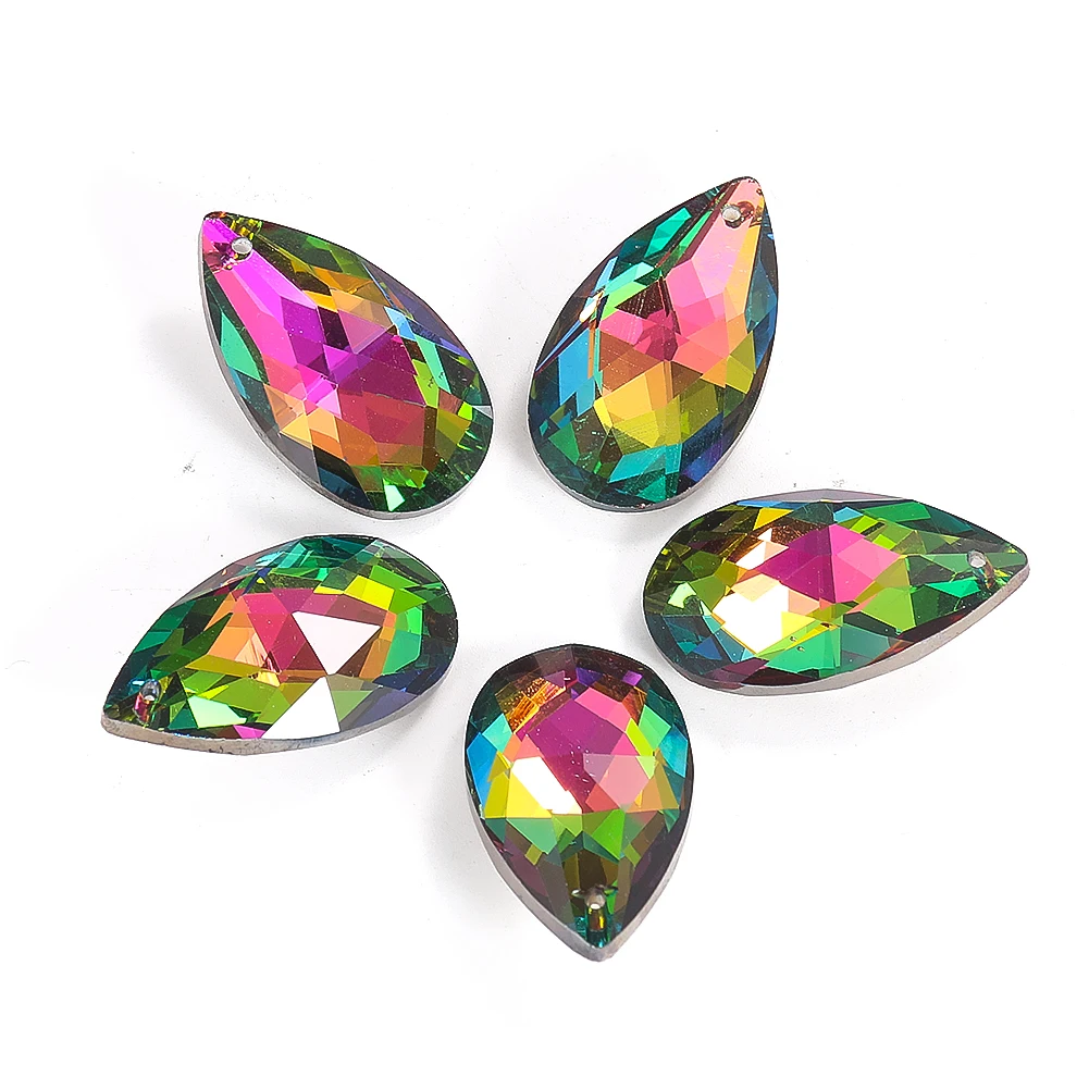 

5PC 38MM Rainbow Laser Angel Tears Faceted Prism Glass Crystal Pendant Aurora Sun Catcher Garland Curtain Chandelier Lamp Parts