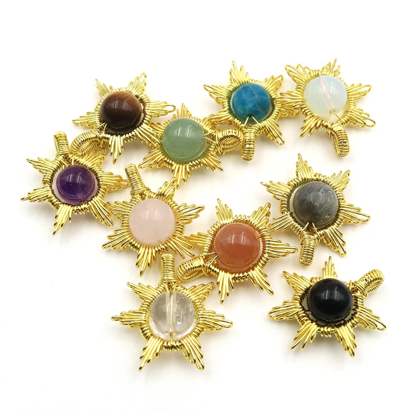 FYSL цвет желтого золота, Обмотка из проволоки в форме солнца со множеством стилей, подвеска для вдохновения, ювелирные изделия
FYSL цвет желтого золота, Обмотка из проволоки в форме солнца со множеством стилей, подвеска для вдохновения, ювелирные изделия