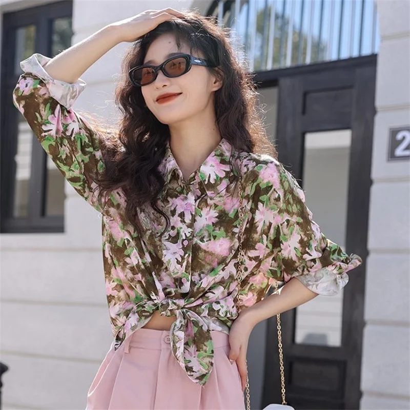 Woman Spring Autumn Style Blouses Shirts Lady Casual Long Sleeve Turn-down Collar Printed Blusas Tops G2598
Woman Spring Autumn Style Blouses Shirts Lady Casual Long Sleeve Turn-down Collar Printed Blusas Tops G2598