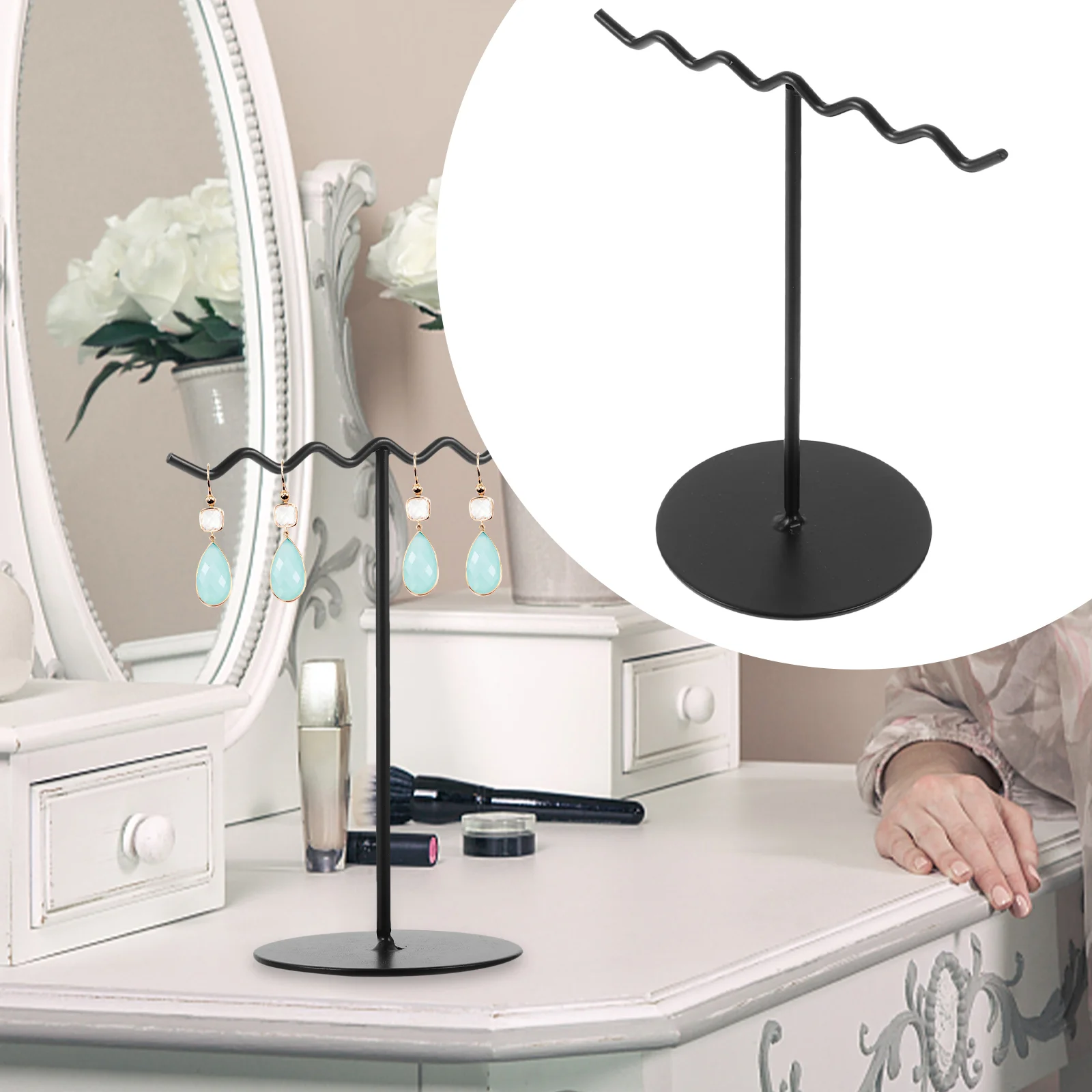 T Shape Metal Earrings Display Holder Stand Jewelry Storage Rack T-Bar Necklace Tree Organizer Tabletop Bracelet Hanging Tower
T Shape Metal Earrings Display Holder Stand Jewelry Storage Rack T-Bar Necklace Tree Organizer Tabletop Bracelet Hanging Tower