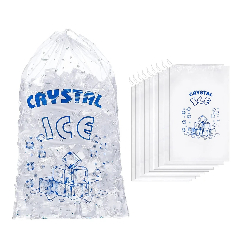 

Мешки для льда 8 фунтов со шнурком, сверхмощные, многоразовые, ледяные мешки, морозильные мешки