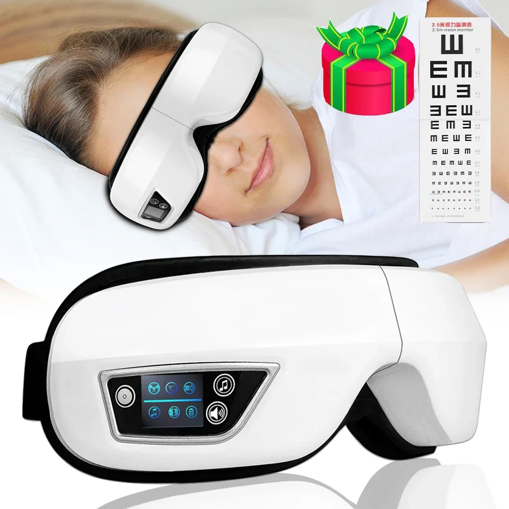 

6D Bluetooth Eye Massager Electric Massage Vibrators Music Compress Masajeador Eye Care Device Wrinkle Fatigue Relieve Foldable